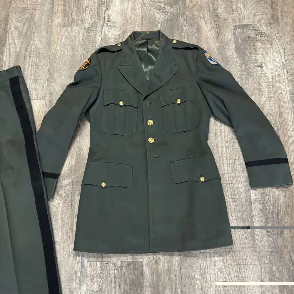Vtg 1950s US Army Officers Class A Dress Green Uniform Suit 38th Infantry Patch